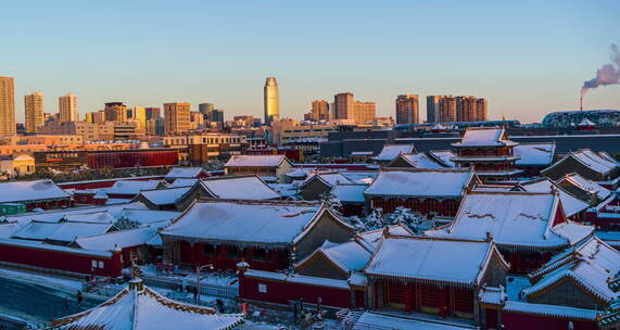 悟2x7航拍沈阳故宫雪景