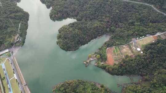 航拍南京浦口老山象山湖公园