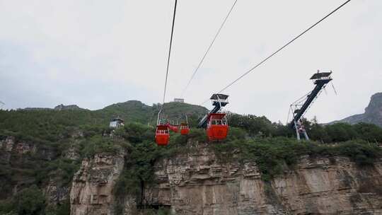 北京十渡景区高空缆车视频素材