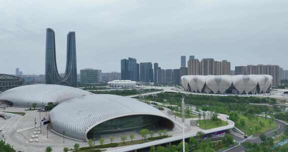 杭州奥体中心2022亚运会场馆航拍