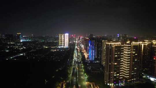 合集广东佛山城市夜景灯光航拍