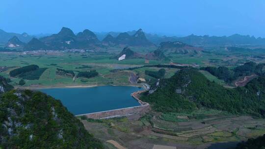 广西柳州柳城县午后的山水美景航拍视频素材视频素材模板下载