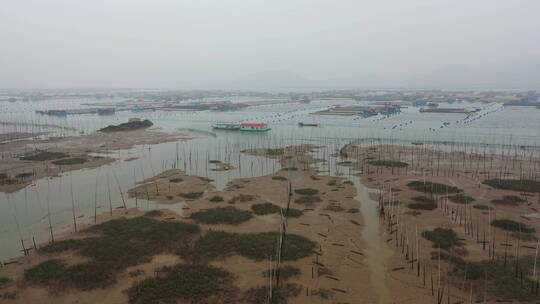 原创 福建宁德霞浦沙滩海岸线自然风光航拍