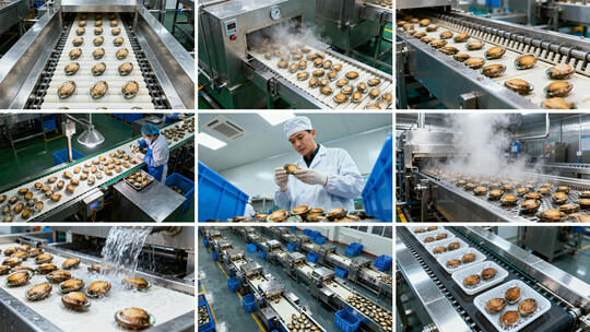 鲍鱼加工流水线生产 海鲜食品工厂作业流程