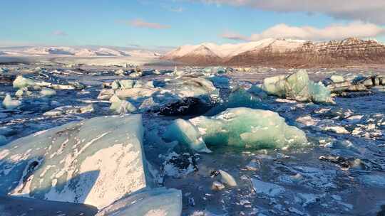 冰岛冰川冰块景观