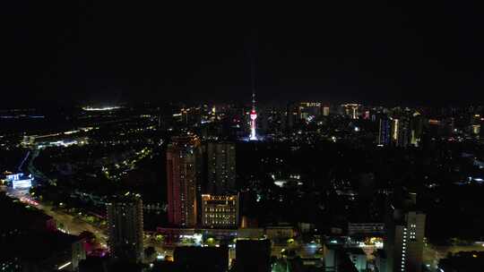 江苏徐州城市夜景灯光城市夜景航拍