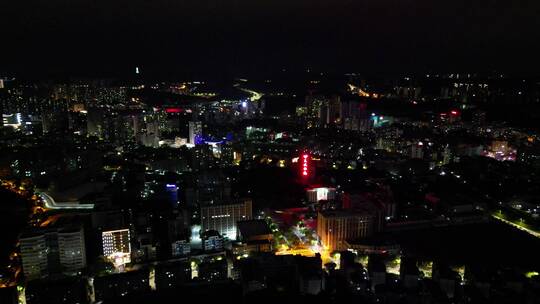 湖北宜昌城市夜景灯光航拍