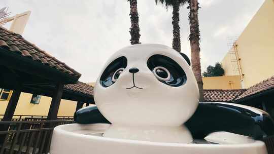 熊猫的雕塑视频素材模板下载