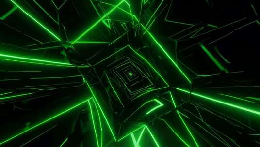 绿色霓虹光线隧道背景素材