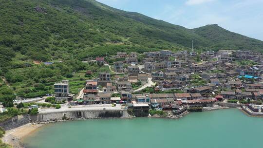 航拍福建平潭岛海岸线