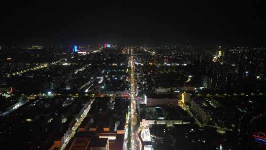 聊城大景夜景交通航拍