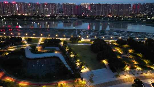 航拍福建泉州万达广场夜景