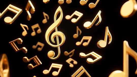 360度循环金色音符4K