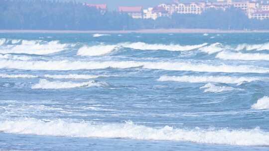 俯瞰热带海滨风光 沙滩椰林相伴