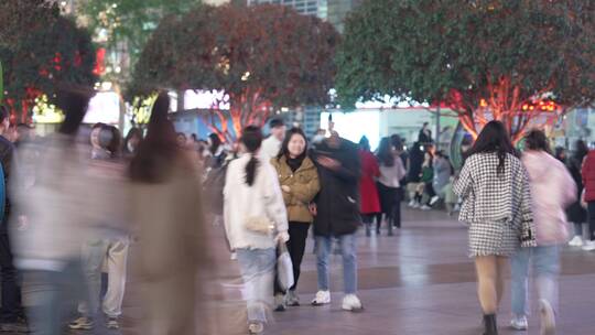 重庆观音桥步行街夜景