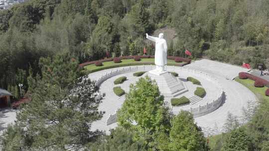 福建省龙岩上杭县古田县山景雕像航俯拍