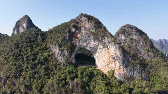 广西桂林阳朔月亮山航拍