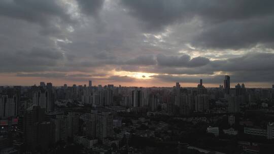 上海徐家汇地标建筑全景4K航拍