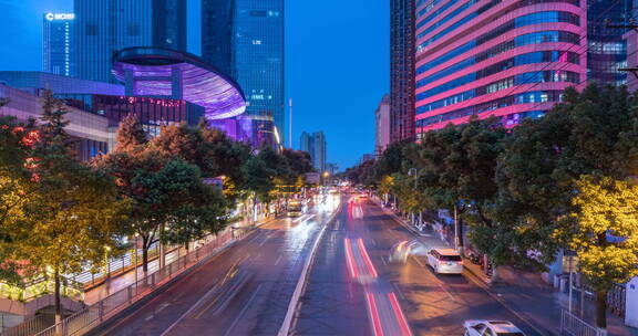 长沙湘春路夜景延时