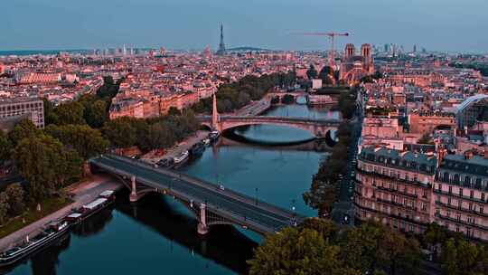 【4K】法国巴黎地标建筑城市超长航拍视频