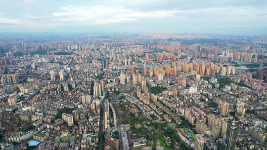 最新佛山禅城区大景地标建筑航拍