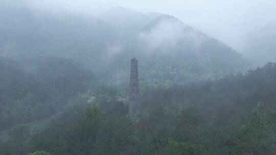 天台山国清寺建筑视频航拍