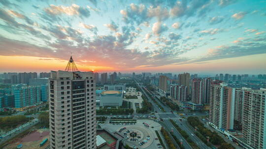 抚州延时摄影城市日落夜景宣传片空镜头