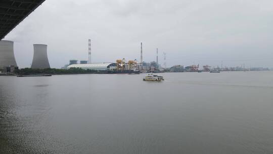 上海黄浦江轮渡渡口4K航拍