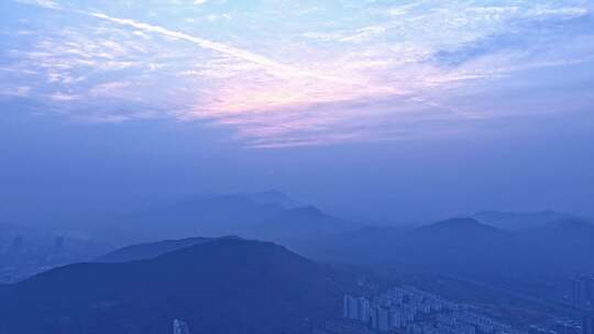 枣庄新城巨山远眺太阳升起延时摄影