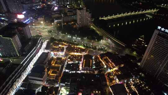 航拍广西南宁大景南宁夜景