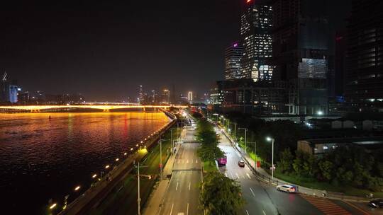 广州珠江畔夜景视频素材模板下载