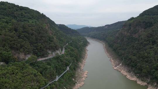 重庆北碚温塘峡风景区自然景观航拍