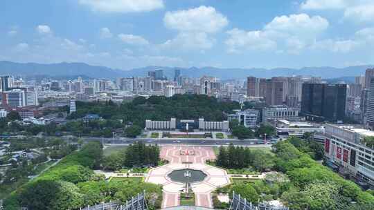 福州五一广场航拍于山风景区于山堂城市风景