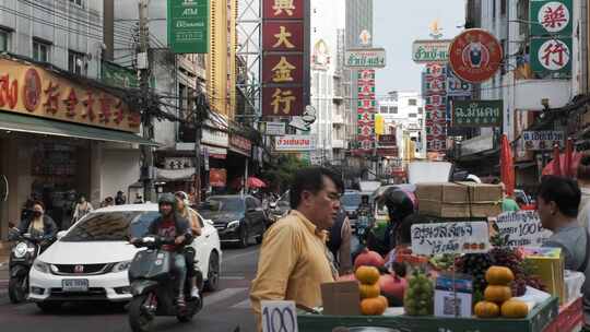 曼谷街头繁忙的交通视频素材模板下载