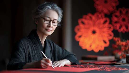 匠心传承：老艺术家专注剪纸艺术创作