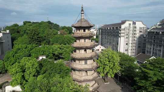 福建福州乌塔地标建筑航拍