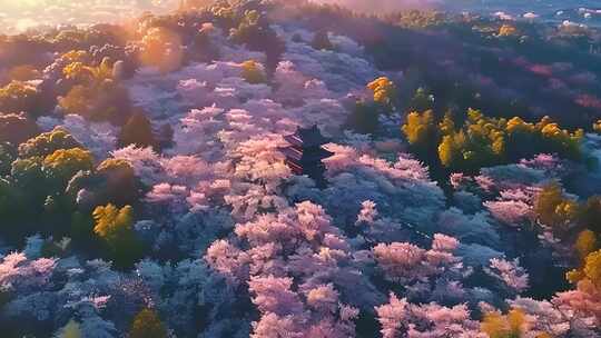 江苏省无锡鼋头渚樱花航拍太湖风景区国家湿