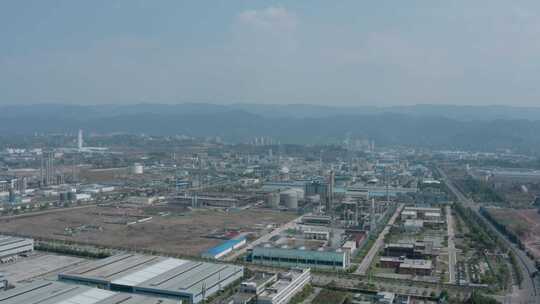 航拍乡镇工业园