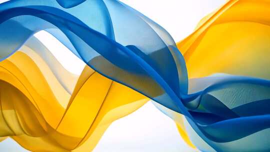 烟雾与丝带粒子飘动大屏背景片头三维动画