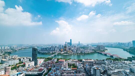 广西柳州全景马鞍山风景城市风光延时