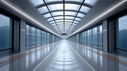 现代感十足的地铁站台空无一人