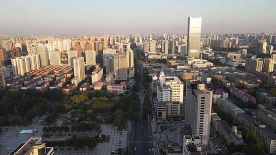 河北石家庄城市风光地标建筑航拍