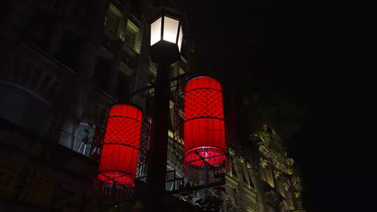 温州五马步行街夜景视频素材模板下载