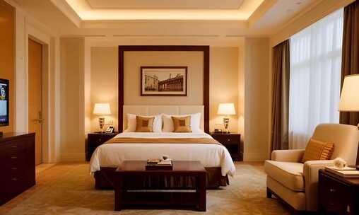 豪华酒店卧室室内场景