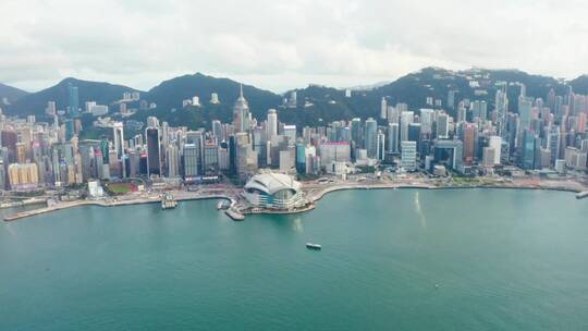 香港维多利亚港航拍视频素材模板下载