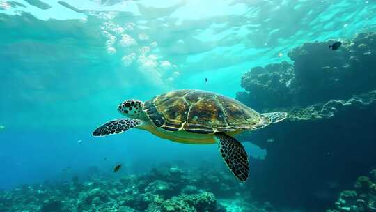 大海海浪 海底世界