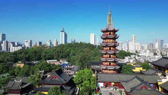 南京市古鸡鸣寺航拍风光