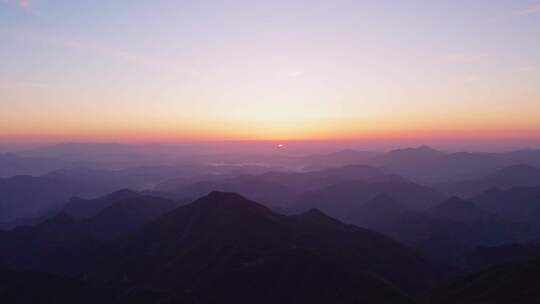 杭州临安大明山牵牛岗日出风景航拍