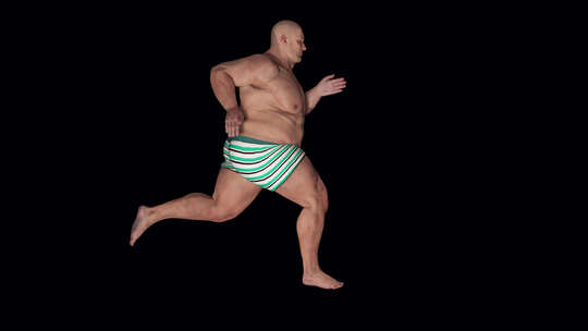 跑步时的男性身体转变-减肥概念