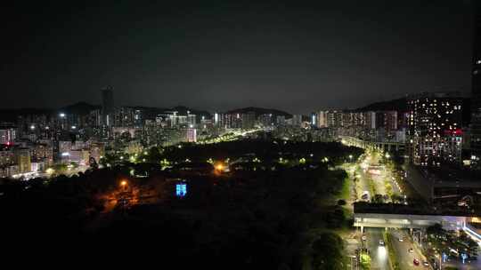 大气深圳城市航拍交通街道夜景